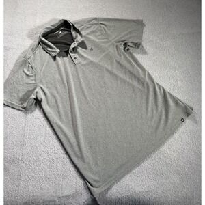 Hurley Mens XL Gray Black Polo Shirt Golf Surf Skate Buckle